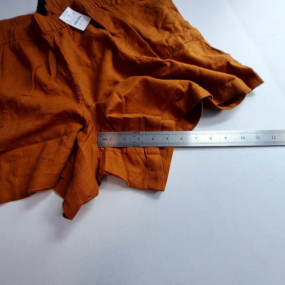 J.Crew Womens Rust Orange Linen Blend Shorts Size 2X Summer Casual Lightweight - Picture 5 of 12